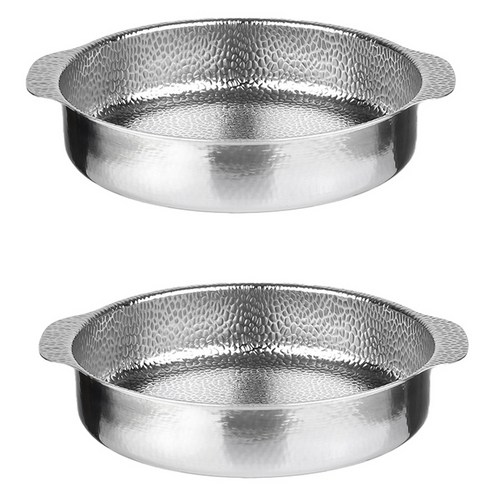 플라라 인덕션 스텐 전골 톤톤 원통형 냄비, 실버, 2개, 20cm