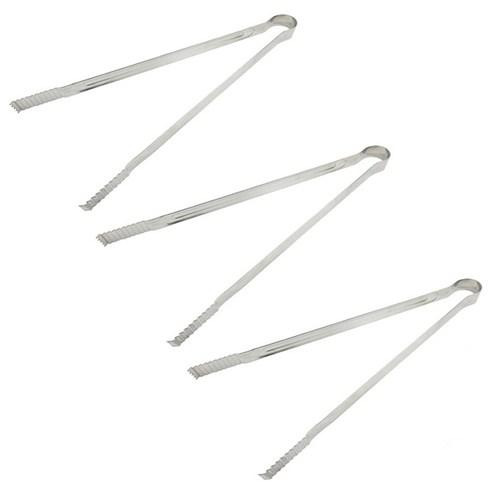 코코렉스 바비큐 스텐 캠핑 빵 숯 고기 집게 대 32cm, 스텐실버, 3개