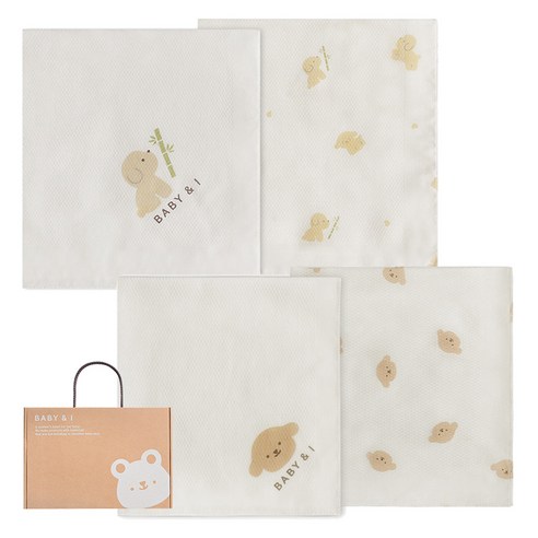 베이비앤아이 나염 밤부 손수건 20p, 뭉이, 1세트