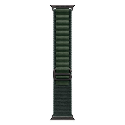 Apple 정품 2024 애플워치 알파인 루프, 44/45/46/49mm, Large, 다크 그린 / 블랙