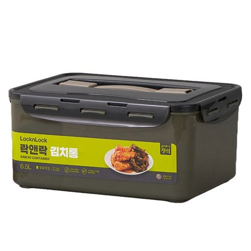 락앤락 원핸들 김치통 카키색, 6.5L 용량, 1개 
밀폐저장/도시락