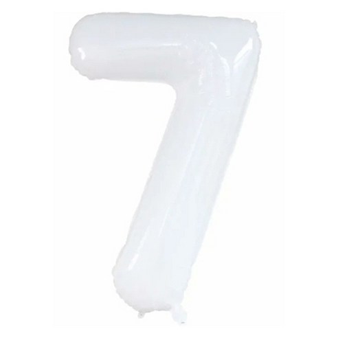 세컨드베스트 깔끔한 화이트 파티풍선 80cm, 숫자 7, 1개