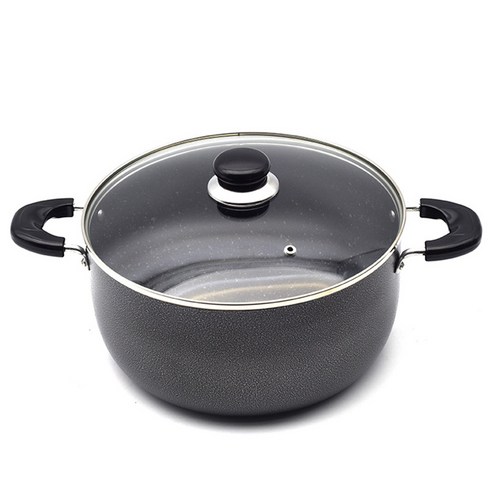 엘림 윌리브 실버 메탈릭 분체 곰솥냄비, 26cm, 블랙, 1개