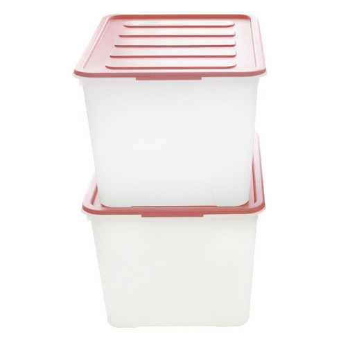 가쯔 국내 제조 멀티블럭 리빙박스, 레드, 120L, 2개