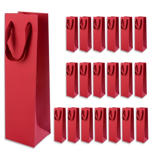 골든래빗 와인C 컬러 와인 종이백 9 x 28 x 8 cm, 레드, 20개