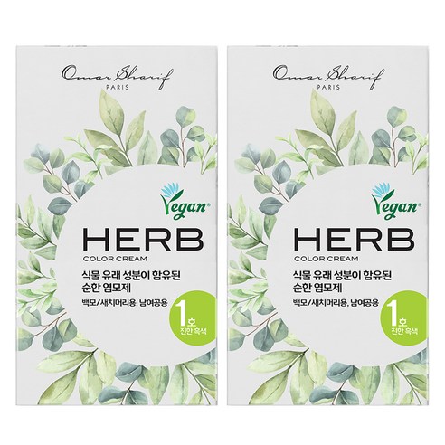 허브칼라 동성제약 허브 칼라크림 염모제, 1호, 2개