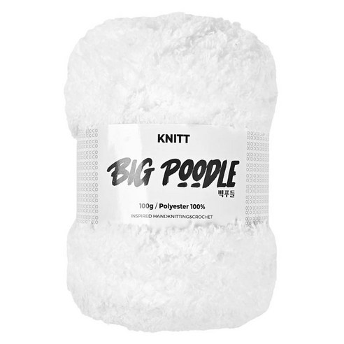 니뜨 빅푸들 뜨개실 100g, 01_화이트, 1개