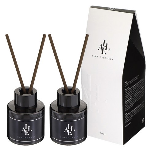 알레 블랙 디퓨저, 레몬그라스, 50ml, 2개