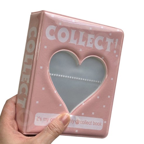 소니오 하트 커버 폴라로이드 포토 앨범 6.5 x 9 cm, TYPE 02 밀키핑크, 40매