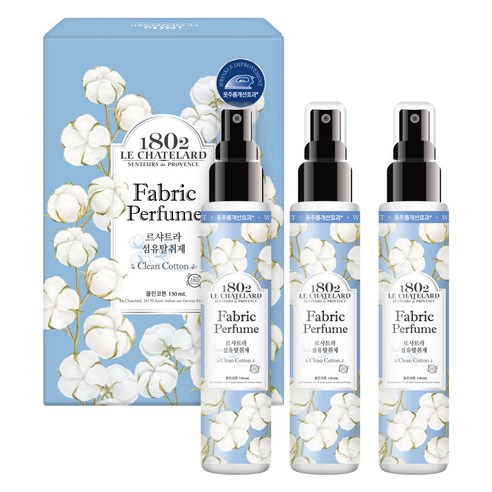 르샤트라1802 섬유탈취제 클린 코튼 본품, 3개, 150ml
탈취/방향/살충 르샤트라1802 섬유탈취제 클린 코튼 본품, 3개, 150ml
탈취/방향/살충