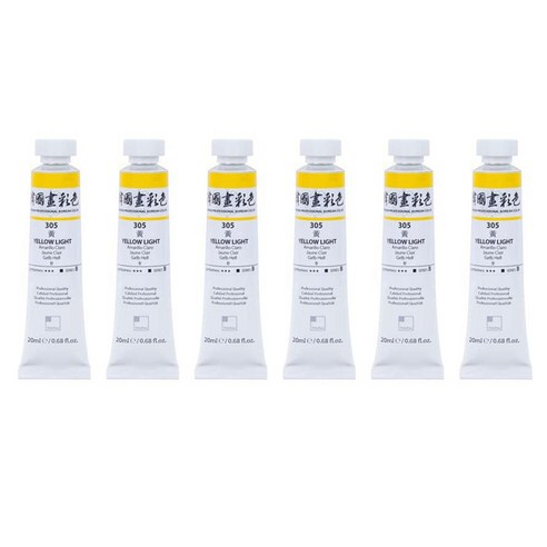 신한화구 전문가 한국화 물감 305 황 6p, 20ml, 1색