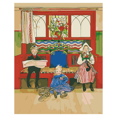 모모픽스페인팅 DIY 명화 그리기 40 x 50 cm, H10 칼라르손 엄마 아빠, 1개