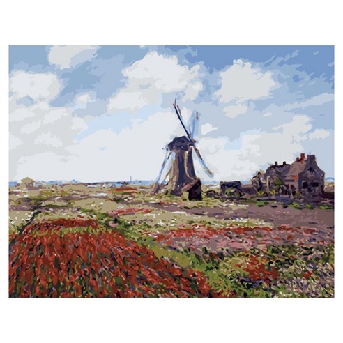 모모픽스페인팅 DIY 명화 그리기 60 x 75 cm, WP17 모네 네덜란드의튤립꽃밭, 1개