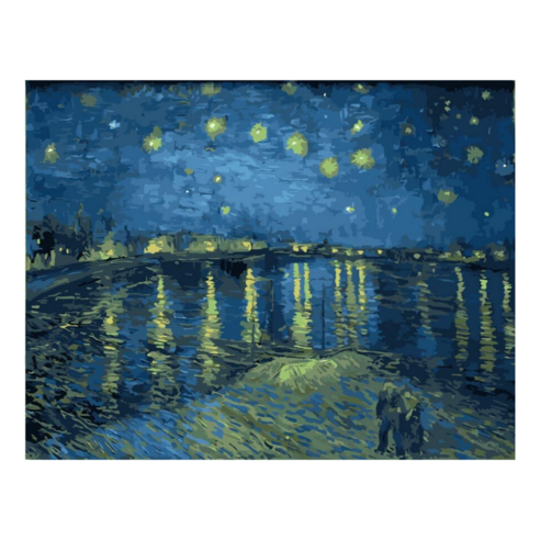 모모픽스페인팅 DIY명화그리기 40 x 50 cm, J03 고흐 아를의 별이 빛나는 밤, 1개