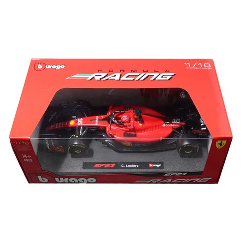 브라고 1:18 페라리 레이싱카 F1 SF23 다이캐스트, 16CharlesLeclerc, 1개