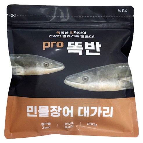똑반 강아지 수제간식, 민물장어 대가리, 200g, 1개