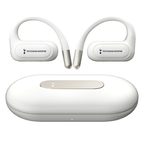 토트넘홋스퍼 블루투스 5.4 귀걸이 오픈형 Air Pro 이어폰, TOT-OE385W, 화이트