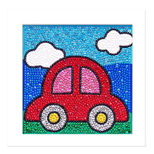 모모픽스페인팅 보석 십자수 DIY 키트 세트 15 x 15 cm, DA25 붕붕카, 1세트