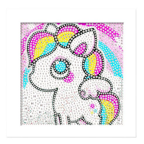 모모픽스페인팅 보석 십자수 DIY 키트 세트 15 x 15 cm, DA14 아기유니콘, 1세트