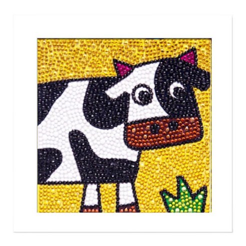 모모픽스페인팅 보석 십자수 DIY 키트 세트 15 x 15 cm, DA23 밀크카우, 1세트