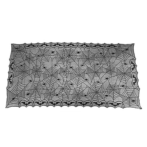 할로윈 망사 거미줄 테이블보 122 x 244 cm, 1개, 혼합색상, 1개입
