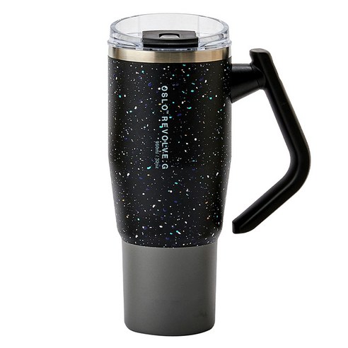 오슬로 리볼브 G 회전 핸들 텀블러, 도트블랙, 950ml, 1개