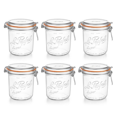 르파르페 슈퍼테린 유리 밀폐용기, 750ml, 6개