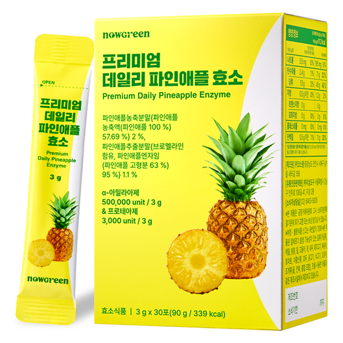 나우그린 프리미엄 데일리 파인애플 효소 30포, 90g, 1개