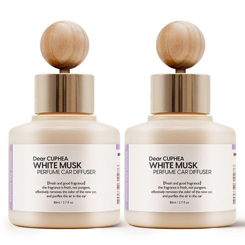 디어쿠페아 퍼퓸 차량용 디퓨저 80ml, 2개, 화이트머스크