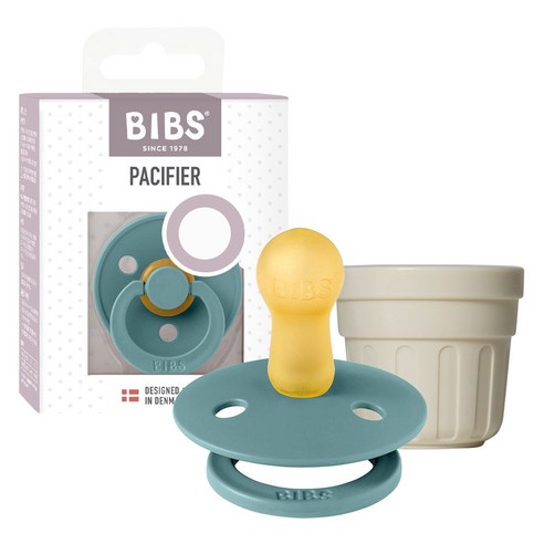 BIBS 컬러 천연고무 노리개 쪽쪽이 + 전용캡 세트, 2단계, 아일랜드시, 1세트