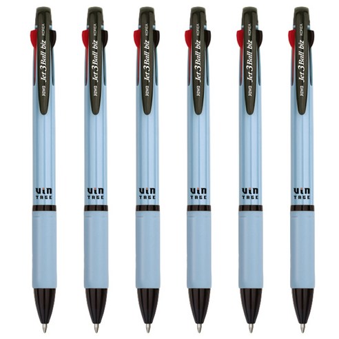 자바펜 제트 3볼 biz 빈티지 펜 0.7mm, 블루, 6개