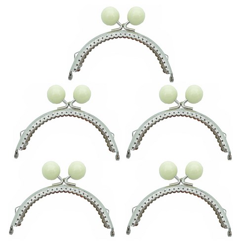 마다꾸미 둥근 프레임 동전지갑 만들기 진주구슬 12.5cm, 화이트, 5개