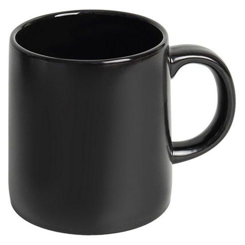 무아 국산 도자기 클래식 스타 일자 머그 대 450ml, 블랙, 1개