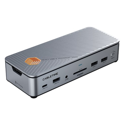 케이블타임 트리플 디스플레이 15in1 C타입 8K 도킹스테이션 HDMI DP NVMe SSD 인클러저 멀티허브 CB14S, 혼합색상, 1개