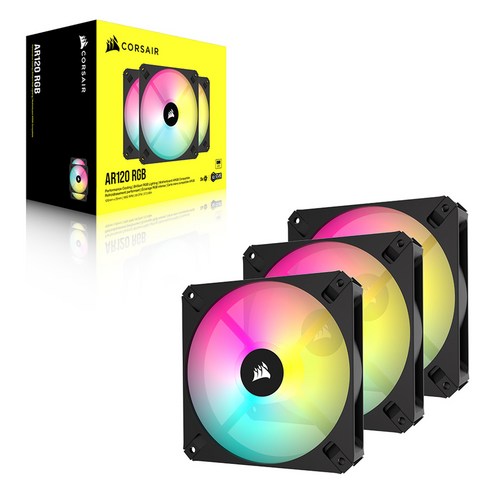 커세어 시스템 쿨러 120mm FAN / CORSAIR ICUE AR120 RGB_3PACK_BK 3p, 블랙, 1개