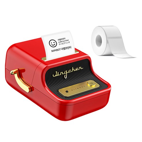 님봇 시노링크 레트로 무선 라벨프린터 B21S, 브라이트 레드, 1개