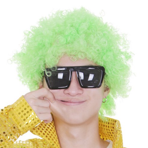 파티공구 삐에로 가발, 그린, 1개