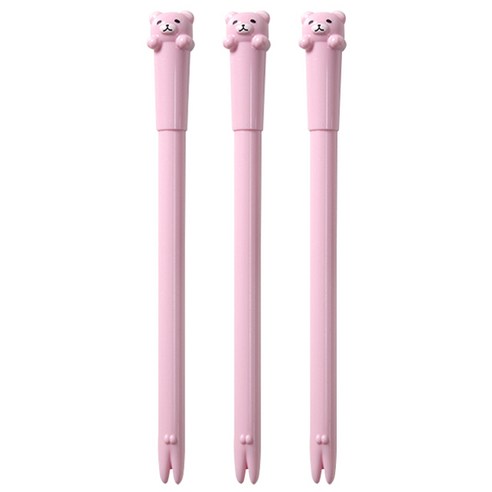 큐티베어 젤펜 0.5mm, 퍼플, 3개