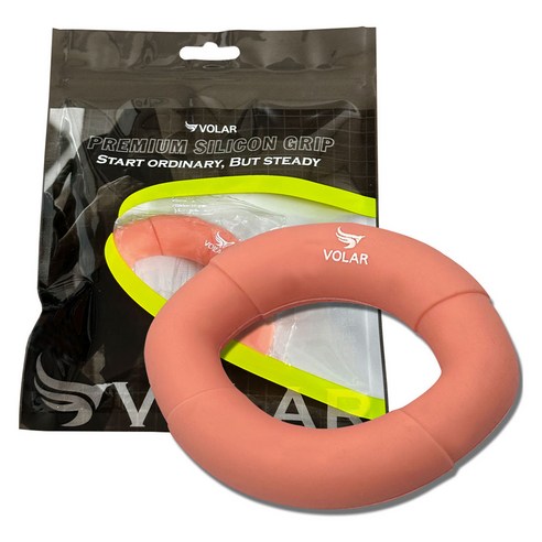 VOLAR 미니 타원 실리콘 악력기 30LB, 코랄오렌지, 1개