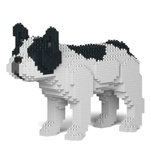 JEKCA 프렌치 불독 강아지 블럭 S, 검 + 흰, 1개