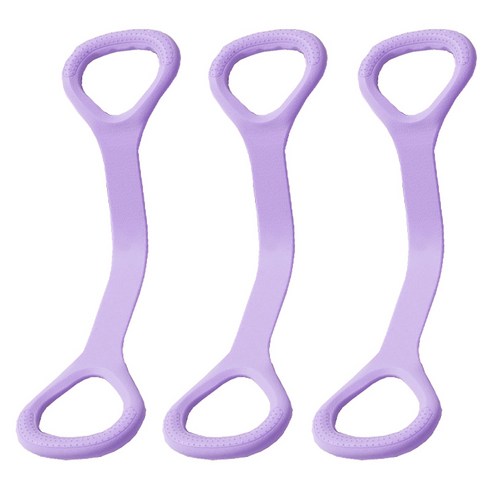 에머블 양손그립 스트레칭 요가 필라테스 롱 텐션벨트, 퍼플, 3개