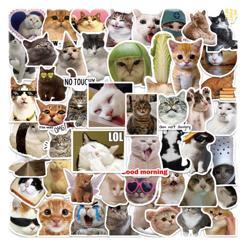 특별한상점 노트북 캐리어 여행 귀여운 고양이 스티커 세트 UU029, 키치 캣츠, 1세트