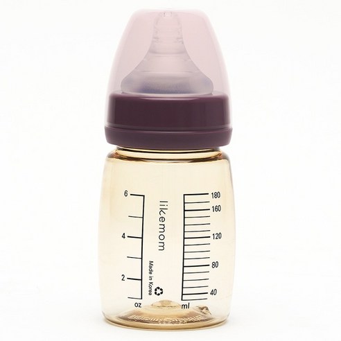 라이크맘 직수효과 PPSU 젖병, 진보라, 180ml, 1개