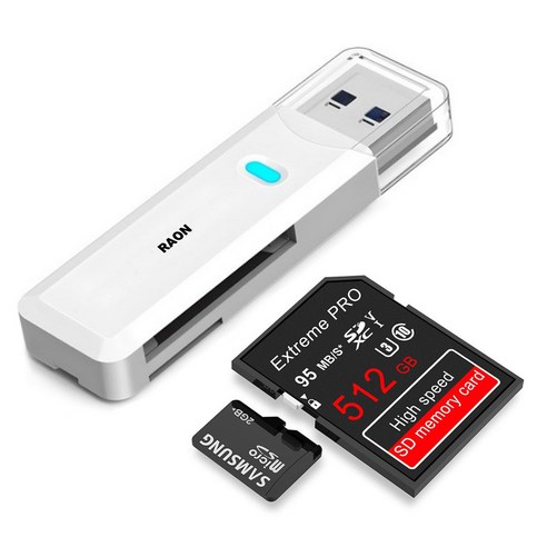 라온 USB 3.0 블랙박스 SD카드 멀티카드리더기, CR-200A, 화이트, 1개