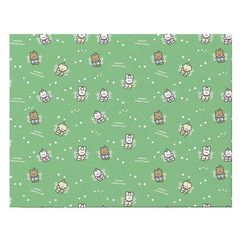 도나와친구들 크리스마스 요정 종이 포장지 62 x 45 cm, 그린, 10개