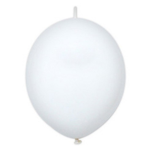 PartyClub 스탠다드 링커룬 풍선 15cm, 화이트, 100개