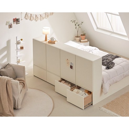 수납과 편안함을 모두 잡는 포더홈 파운드 SS 침대 세트!