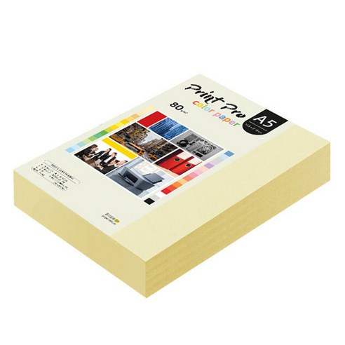 종이문화 프린트프로 칼라복사지 No 01 레몬, A5, 500개