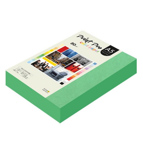 종이문화 프린트프로 칼라복사지 No 11 딥그린, A5, 500개