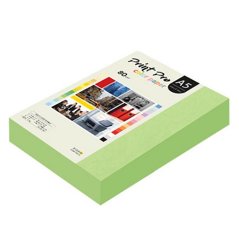 종이문화 프린트프로 칼라복사지 No 12 그린, A5, 500개